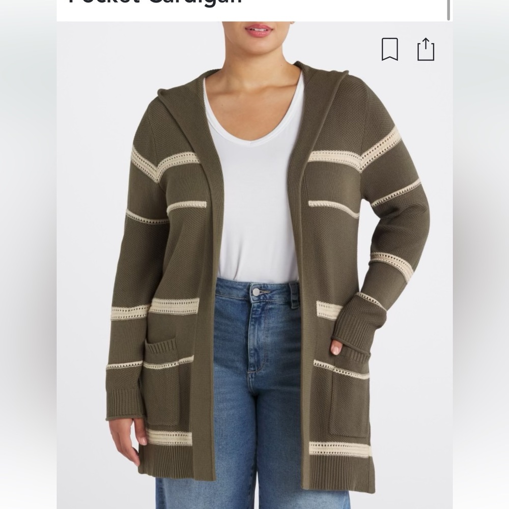 Lety and Me hooded cardigan with pickets. Never worn.
